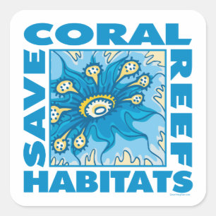 Sticker Carré Corail Reefs