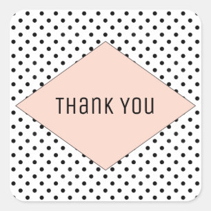 Sticker Carré Coral Moderne Pois Merci Mariage