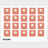 Sticker Carré Coral Moderne Wedding (Feuille)