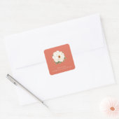 Sticker Carré Coral Moderne Wedding (Enveloppe)
