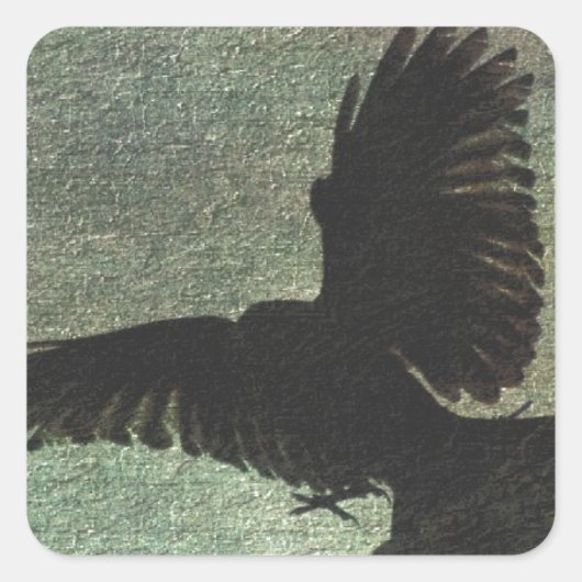 Sticker Carré Corbeau (Devant)