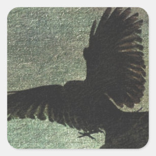 Sticker Carré Corbeau