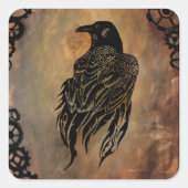 Sticker Carré Corbeau (Devant)
