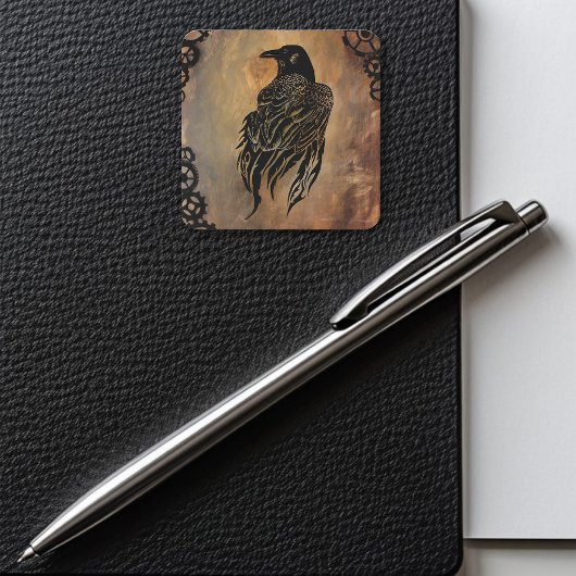 Sticker Carré Corbeau