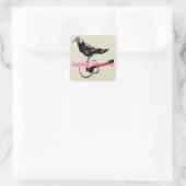 Sticker Carré Corbeau noir (Sac)