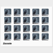 Sticker Carré Corbeau noir foncé (Feuille)
