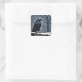 Sticker Carré Corbeau noir foncé (Sac)