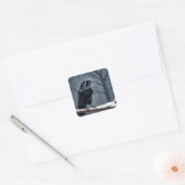 Sticker Carré Corbeau noir foncé (Enveloppe)