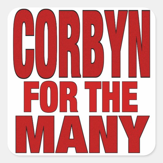 Sticker Carré Corbyn pour les nombreux (Devant)