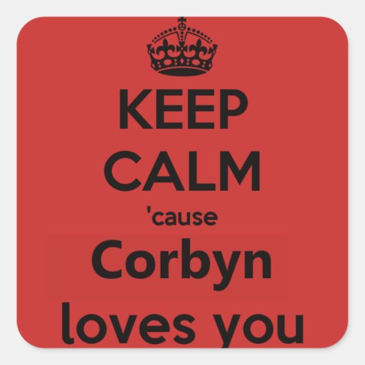 Sticker Carré Corbyn vous aime (Devant)