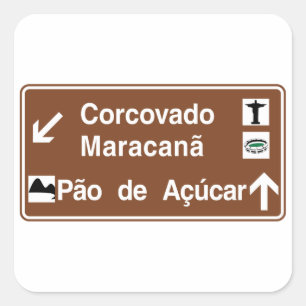 Sticker Carré Corcovado/Maracana/Sugarloaf Mt, Brésil