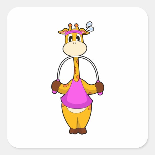Sticker Carré Corde Fitness Giraffe (Devant)