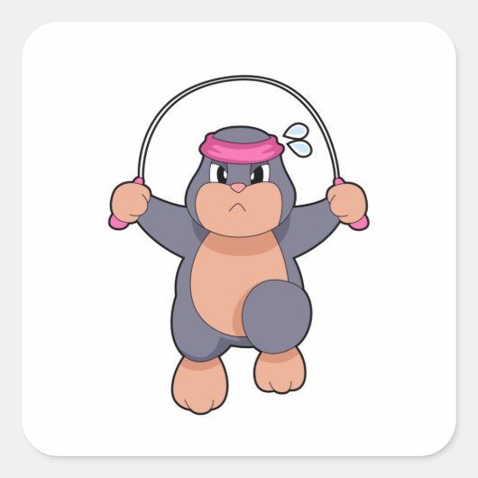 Sticker Carré Corde Mole Fitness (Devant)