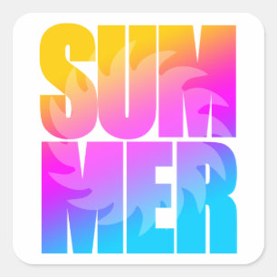Sticker Carré Corey Tiger 80s Summer Sun