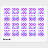 Sticker Carré Corey Tiger Champignons Cœurs 8 bits 80s (Feuille)