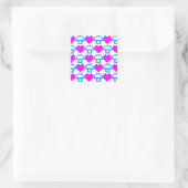 Sticker Carré Corey Tiger Champignons Cœurs 8 bits 80s (Sac)
