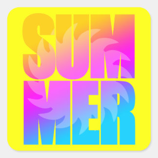 Sticker Carré Corey Tiger Soleil d'été 80s