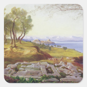Sticker Carré Corfou de l'Ascension, c.1856-64 (huile sur toile)