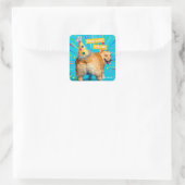 Sticker Carré Corgi Butt Birthday Hat (Sac)