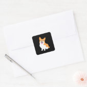 Sticker Carré Corgi Chiot mignon et souriant (Enveloppe)