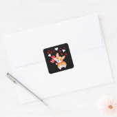 Sticker Carré Corgi Heart, Devine Ce Corgi Butt (Enveloppe)