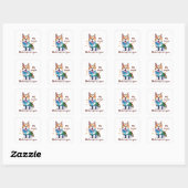 Sticker Carré Corgi orange mignon pour une humeur positive (Feuille)