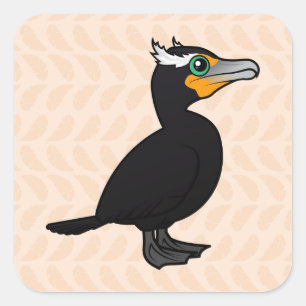 Sticker Carré Cormorant à double crête