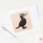 Sticker Carré Cormorant à double crête (Enveloppe)