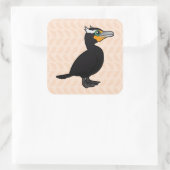 Sticker Carré Cormorant à double crête (Sac)