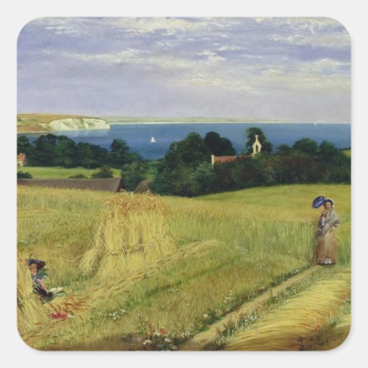 Sticker Carré Corn Field dans l'île de Wight (Devant)
