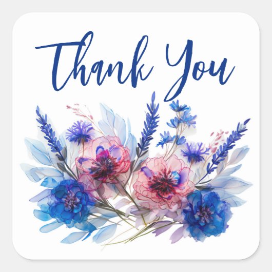 Sticker Carré 💍 Cornflowers & Lavender (Devant)