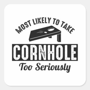 Sticker Carré Cornhole Bean Bag Toss Outdoor Lawn Game Funny