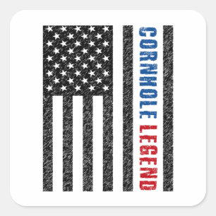 Sticker Carré Cornhole Legend USA