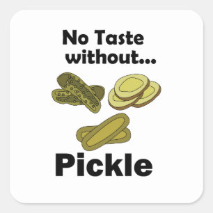 Sticker Carré Cornichons Sans Pickle Pas de Goût