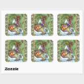STICKER CARRÉ CORNUCOPIA HEN, GRÂCE À LA RÉCOLTE DE POULET (Feuille)