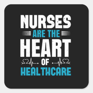 Sticker Carré Corona Nurses - Coeur Des Soins De Santé