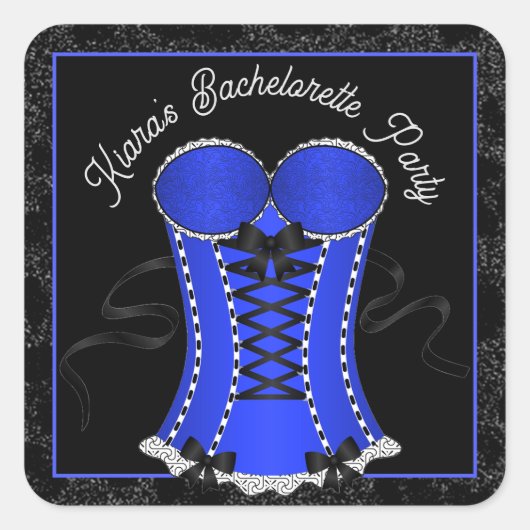 Sticker Carré Corset bleu flirt (Devant)