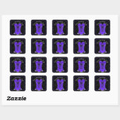 Sticker Carré Corset Violet Coquin (Feuille)