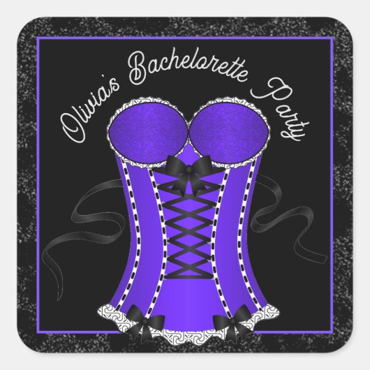 Sticker Carré Corset Violet Coquin (Devant)