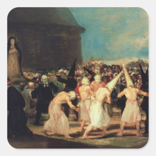 Sticker Carré Cortège de Francisco Jose de Goya y Lucientes d