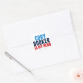 Sticker Carré Cory Booker est mon héros (Enveloppe)
