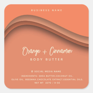 Sticker Carré Cosmétique orange moderne