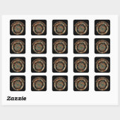 Sticker Carré Cosmic Universe In Motion - Retro tee (Feuille)