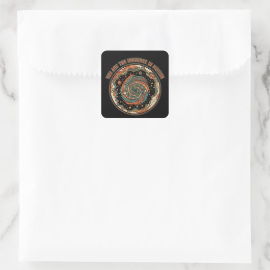 Sticker Carré Cosmic Universe In Motion - Retro tee (Sac)
