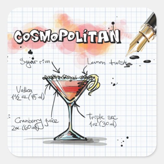 Sticker Carré Cosmopolitan (Devant)