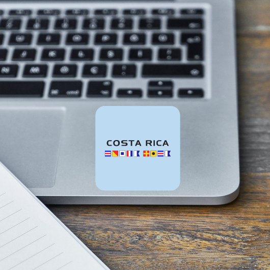 Sticker Carré Costa Rica Nautical Maritime Flags