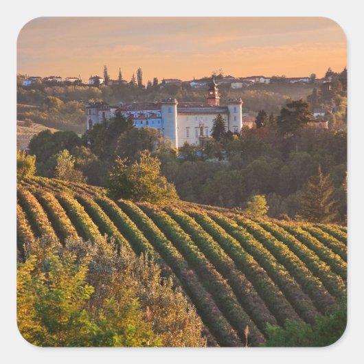 Sticker Carré Costilgiole d'Asti, Piémont, Italie (Devant)