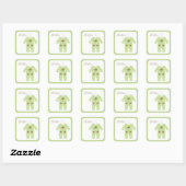 Sticker Carré Costume bébé vert (Feuille)