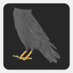 Sticker Carré Costume corbeau Halloween Corbeau noir Easy Lazy
