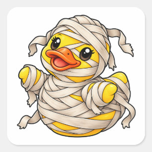 Sticker Carré Costume de canard en caoutchouc de momie pour Hall